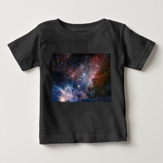 赤&青カリナ星雲ハッブル望遠鏡 ベビーTシャツ (正面)