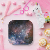 赤&青カリナ星雲ハッブル望遠鏡 ペーパープレート (パーティー)