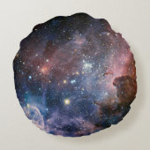 赤&青カリナ星雲ハッブル望遠鏡 ラウンドクッション (裏面)