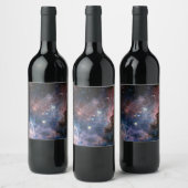 赤&青カリナ星雲ハッブル望遠鏡 ワインラベル (ボトル)