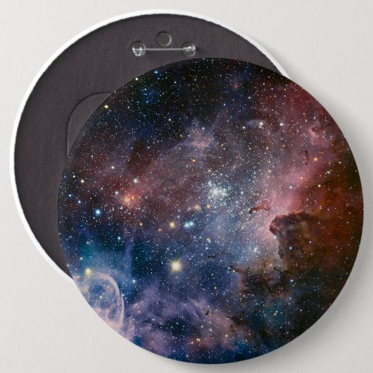 赤&青カリナ星雲ハッブル望遠鏡 缶バッジ (正面&裏面)