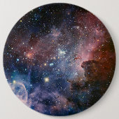 赤&青カリナ星雲ハッブル望遠鏡 缶バッジ (正面)
