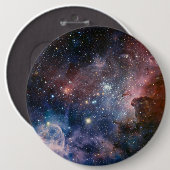 赤&青カリナ星雲ハッブル望遠鏡 缶バッジ (正面&裏面)