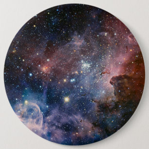 赤&青カリナ星雲ハッブル望遠鏡 缶バッジ