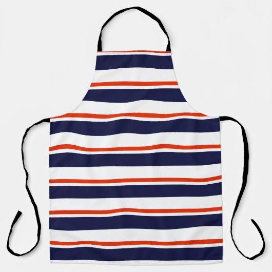 赤(青ストライプ) エプロン (正面)