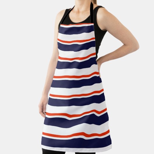 赤(青ストライプ) エプロン (インサイチュ)