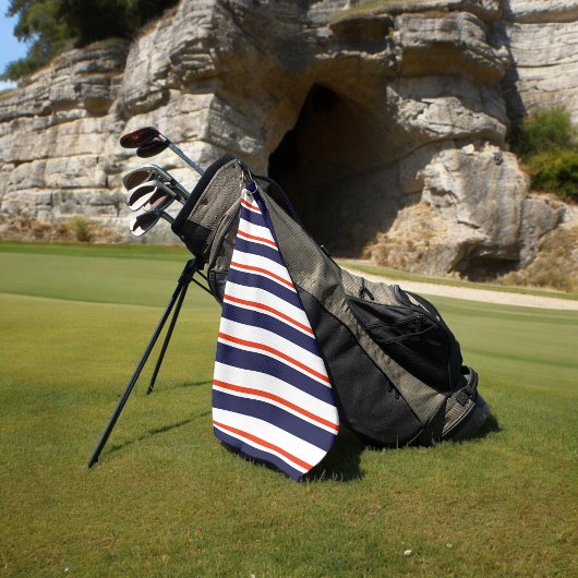 赤(青ストライプ) ゴルフタオル