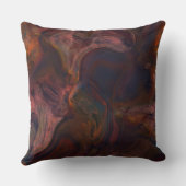 赤、青、オレンジ、紫の大理石抽象芸術 クッション (裏面)