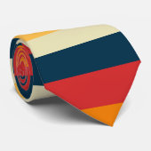 赤、青、オレンジ、黄ストライプ色 ネクタイ (ロール)