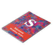 赤、青、ピンクのドロップ抽象芸術個人用 ノートブック (左側)