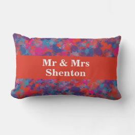 赤、青、ピンクのドロップ抽象芸術 ランバークッション