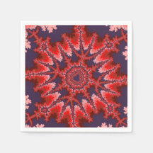 赤、青、ピンクのフラクタル誕生日