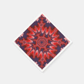 赤、青、ピンクのフラクタル誕生日 スタンダードカクテルナプキン (角)