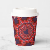 赤、青、ピンクのフラクタル誕生日 紙コップ (左)