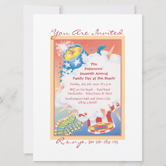 赤/青 招待状 (正面)