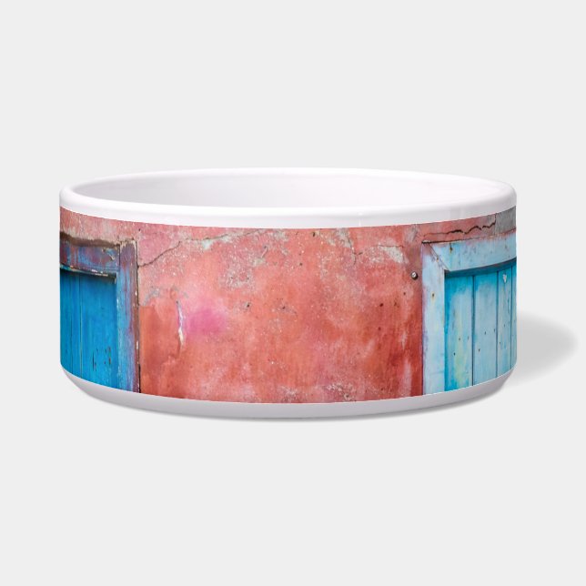 赤、青、灰色の壁、ドアと窓 ボウル (正面)
