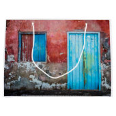 赤、青、灰色の壁、ドアと窓 ラージペーパーバッグ (正面)