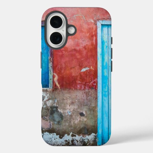 赤、青、灰色の壁、ドアと窓 Case-Mate iPhoneケース (裏面)