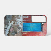 赤、青、灰色の壁、ドアと窓 SAMSUNG GALAXYケース (裏面横)