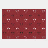 赤、青、白のクリスマス天使 ラッピングペーパーシート (正面)