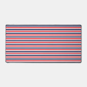 赤、青、白のストライプパターン デスクマット (正面)