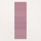 赤、青、白のストライプパターン ヨガマット (正面)