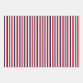 赤、青、白のストライプパターン ラッピングペーパーシート (正面3)