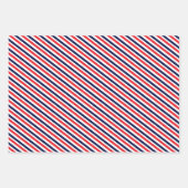赤、青、白のストライプパターン ラッピングペーパーシート (正面2)