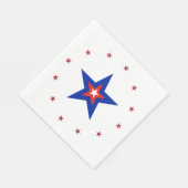 赤/青/白の星リングや輪+青/赤/白の星 スタンダードランチョンナプキン (角)