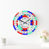 赤・青・白ジグソーアルファベット ラージ壁時計 (ホーム)