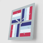 赤(青) (白) スクエア壁時計 (傾斜)