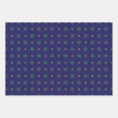 赤、青、紫のクリスマスツリースター ラッピングペーパーシート (正面2)