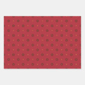 赤、青、紫のクリスマスツリースター ラッピングペーパーシート (正面)