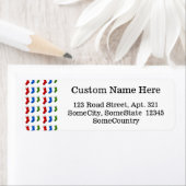 赤、青、緑のクリスマスストッキング ラベル (インサイチュ)