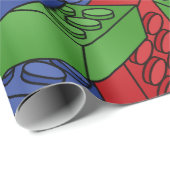 赤、青、緑のプラスチック建物ブロック ラッピングペーパー (ロールコーナー)
