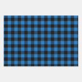 赤、青、緑、黒のバッファローのプレイド ラッピングペーパーシート (正面3)