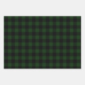 赤、青、緑、黒のバッファローのプレイド ラッピングペーパーシート (正面2)