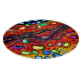 赤、青、銅、紫、緑の抽象芸術 カッティングボード (角)