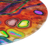 赤、青、銅、紫、緑の抽象芸術 カッティングボード (角)