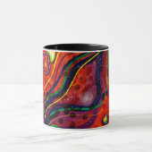 赤、青、銅、緑、紫抽象芸術 モダン マグカップ (中央)