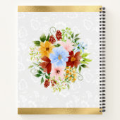 赤・青・黄の花結婚のゲストブック ノートブック (裏面)