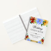 赤・青・黄の花結婚のゲストブック ノートブック (内部)