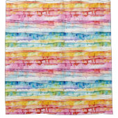 赤、青、黄色の抽象芸術水カラー層 シャワーカーテン (正面)