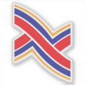 赤 青 黄色 文字 X モノグラム シール (正面)