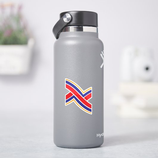 赤 青 黄色 文字 X モノグラム シール (HydroFlask)