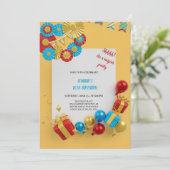 赤・青・黄・金ゴールド 招待状 (スタンド正面)