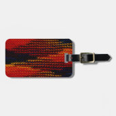 赤、青、黒、黄色のニット写真 ラゲッジタグ (正面横)