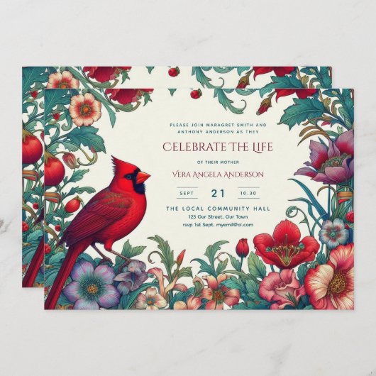 赤（鳥）ショウジョウコウカンチョウお祝い生涯葬儀記念碑 (正面/裏面)