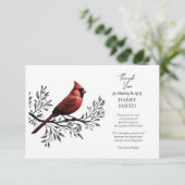 赤(鳥)ショウジョウコウカンチョウお祝い生涯葬儀記念碑 サンキューカード (スタンド正面)