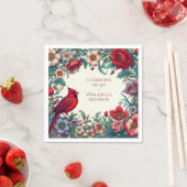 赤（鳥）ショウジョウコウカンチョウお祝い生涯葬儀記念碑 スタンダードカクテルナプキン (インサイチュ)